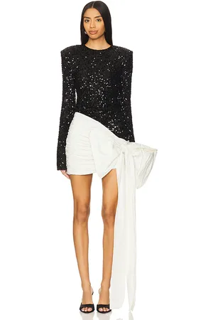 ROTATE Vestido sequins bow mini en color talla 32 en - Black. Talla 32 (también en 34).