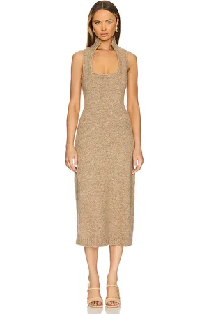 Cult Gaia Vestido punto casey en color beige talla M en - Beige. Talla M (también en S, XL, XS).