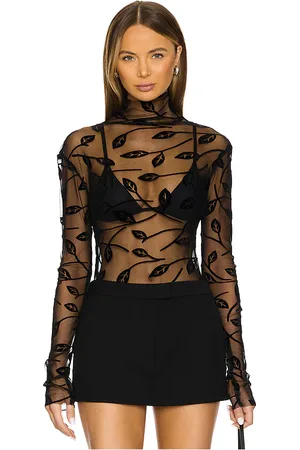 Norma Kamali Camiseta de manga larga con cuello alto en color negro talla L en - Black. Talla L (también en M, S, XL, XS).