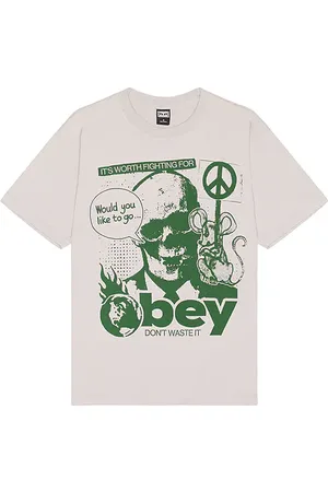 Obey Camiseta en color gris talla L en - Grey. Talla L (también en M, S, XL/1X).