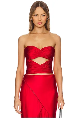 Alejandra Alonso Rojas Top corsé cut out en color talla 0 en - Red. Talla 0 (también en 10, 4, 6, 8).