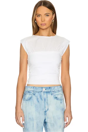 RAG&BONE Mica banded top en color talla L en - White. Talla L (también en S, XS).
