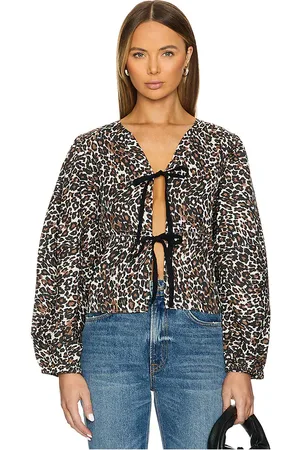 Free People X revolve printed brunch babe top en color marrón talla L en - Brown. Talla L (también en M, S, XL, XS).