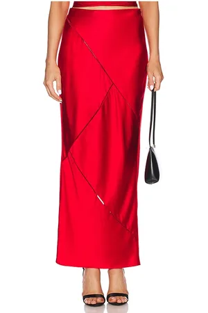 Alejandra Alonso Rojas Falda con dobladillo inclinado en color talla 0 en - Red. Talla 0 (también en 10, 2, 4, 6).