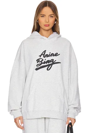 ANINE BING Sudadera harvey signature en color gris claro talla L en - Light Grey. Talla L (también en M).