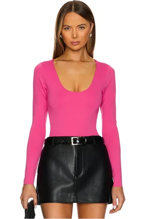 GOOD AMERICAN Body manga larga scuba scoop en color rosado talla 2X en - Pink. Talla 2X (también en 3X, 4X, 5X, XL).