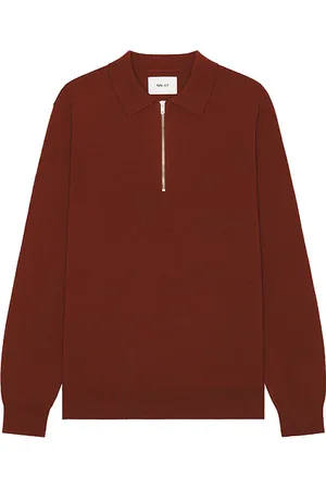 NN.07 Suéter tipo polo con cremallera sergio en color rojo talla M en - Red. Talla M (también en S, XL/1X).