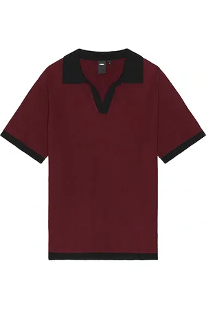 FORMER Perception open collar polo en color burgundy talla L en - Burgundy. Talla L (también en M, S).