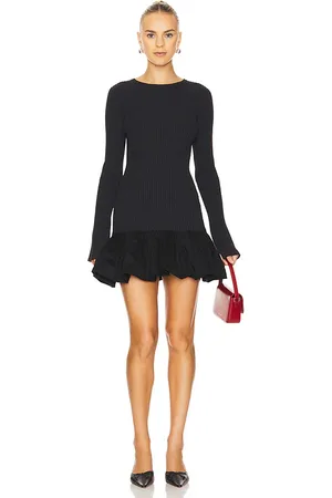 CLEA Mini vestido con dobladillo abullonado cosette en color talla L en - Black. Talla L (también en M, S, XS).