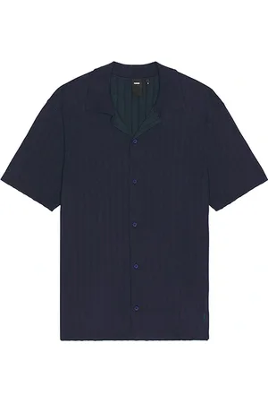 FORMER Marilyn short sleeve knit button down shirt en color azul talla L en - Blue. Talla L (también en S, XL/