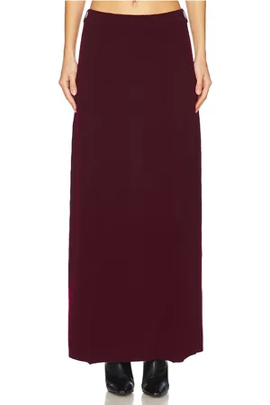 Lisa Yang Falda maxi ameline en color burgundy talla 0 en - Burgundy. Talla 0 (también en 1).