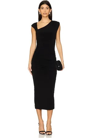 Nookie Vestido midi fruncido dakota en color talla S en - Black. Talla S (también en XS).