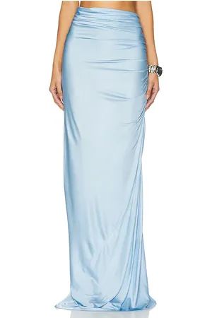 Alejandra Alonso Rojas Falda long jersey draped en color bebe azul talla 10 en - Baby Blue. Talla 10 (también en 6).
