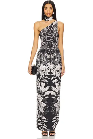 AFRM Vestido largo con cuello halter en color negro talla L en - Black. Talla L (también en XL).