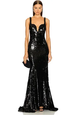Michael Costello Vestido largo loren en color talla S en - Black. Talla S (también en XS).