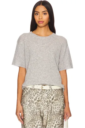 One Grey Day Top de manga corta tejido sloane en color gris talla XL en - Grey. Talla XL (también en XS).