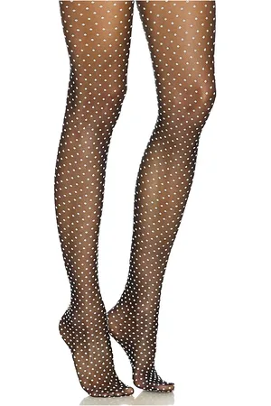 Wolford Medias satin touch dots en color negro talla S en - Black. Talla S (también en XS).