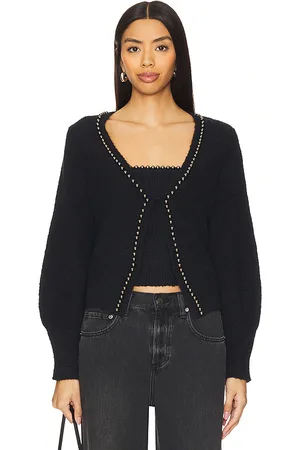 525 America Suéter con detalle de perla gianna en color talla M en - Black. Talla M (también en S).