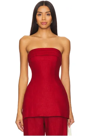 FAITHFULL THE BRAND X revolve fleuri top en color burgundy talla XL en - Burgundy. Talla XL (también en XS).