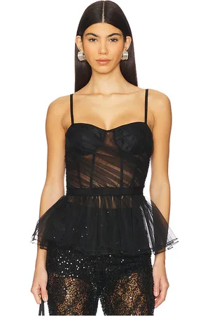 AKNVAS Top tipo bustier transparente rina en color negro talla 2 en - Black. Talla 2 (también en 4, 6).