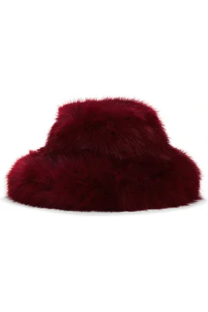 Adrienne Landau Sombrero the landau faux fur en color rojo talla all en - Red. Talla all.