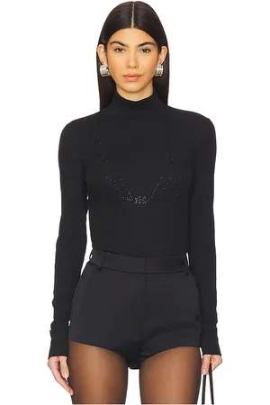 Ganni Camiseta long sleeve rhinestone en color talla M en - Black. Talla M (también en S).