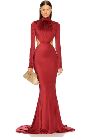 Michael Costello Vestido largo salima en color talla L en - Red. Talla L (también en S).
