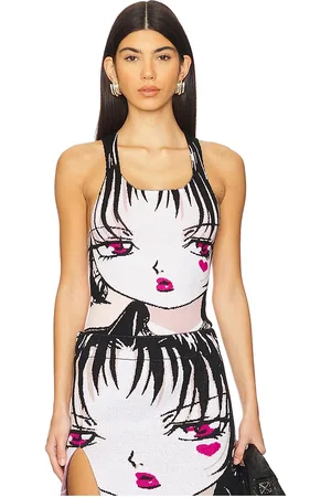 1XBLUE Camiseta sin mangas estampada ruby anime en color black,blush talla M en - Black,Blush. Talla M (también en S).