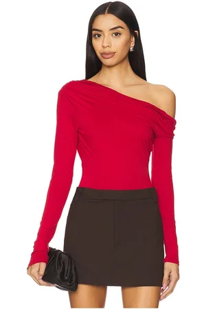 AFRM Top de un solo hombro con manga larga. en color rojo talla M en - Red. Talla M (también en XXS).