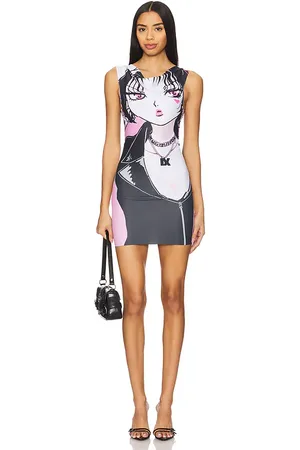 1XBLUE Minivestido estampado anime print en color blush,black talla L en - Blush,Black. Talla L (también en M, S).