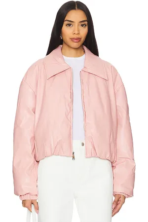 bubish Chaqueta bomber de cuero elsa en color rubor talla L en - Blush. Talla L (también en M, S, XS).
