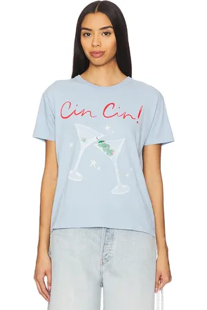 DAYDREAMER Camiseta cin cin ringer en color bebe azul talla L en - Baby Blue. Talla L (también en M, S, XL, XS).