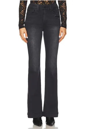 GOOD AMERICAN Pantalón campana always fits good legs en color negro talla 14-18 en - Black. Talla 14-18 (también en 20-26, 28-3
