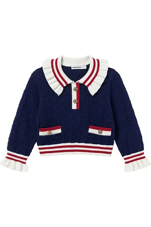 Self-Portrait Cárdigan en color talla 3/4T en - Navy. Talla 3/4T (también en 5/6T, 6/7).