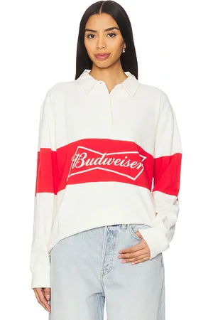 Junk Food Camisa de manga larga budweiser rugby en color blanco talla L en - White. Talla L (también en S, XL, XS).