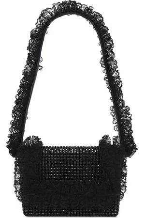 Self-Portrait Bolso con detalle de encaje de cristal en color talla all en - Black. Talla all.