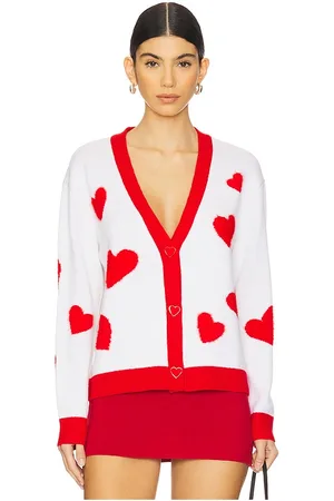 ALICE+OLIVIA Cárdigan bradley en color white,red talla L en - White,Red. Talla L (también en M, S).