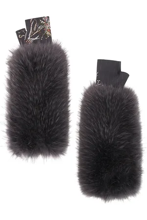 KIM SHUI Faux fur gloves en color talla all en - Grey. Talla all.