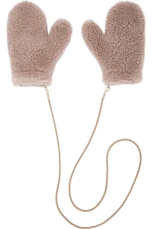Adrienne Landau Mitones teddy faux fur en color marrón talla all en - Brown. Talla all.