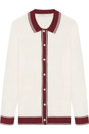 ONIA Cotton linen long sleeve sweater polo en color nude talla L en - Nude. Talla L (también en M, S, XL/1X).