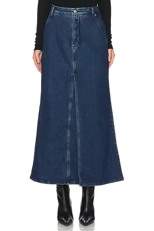 GOOD AMERICAN Maxifalda denim fit and flare en color azul talla 0 en - Blue. Talla 0 (también en 00, 10, 16, 18, 2, 20, 22, 24