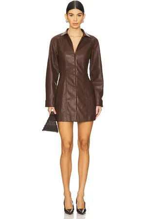 SOVERE Vestido mini de cuero en color marrón talla S en - Brown. Talla S (también en XL/1X, XS).