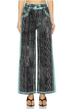 PH5 Pantalón pierna ancha zahra en color black,teal talla L en - Black,Teal. Talla L (también en M, S, XS).