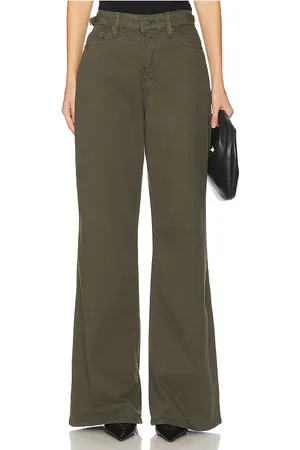 GOOD AMERICAN Pantalón twill good ease en color verde oliva talla 10 en - Olive. Talla 10 (también en 16, 18, 20, 22, 24, 8).