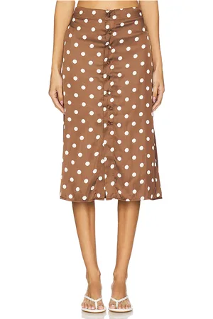 Free People Falda midi estampada analise en color marrón talla 0 en - Brown. Talla 0 (también en 12, 2, 4, 6, 8).