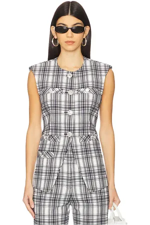 VERONICA BEARD Top chaleco tamara en color negro, blanco talla 0 en - Black,White. Talla 0 (también en 10, 2, 4, 6