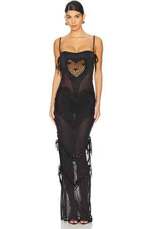 Amor Maxivestido heart lace en color talla M en - Black. Talla M (también en XS).