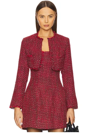 Bardot Chaqueta corta de bouclé karoline en color rojo talla 10 en - Red. Talla 10 (también en 12, 2, 4, 6, 8).