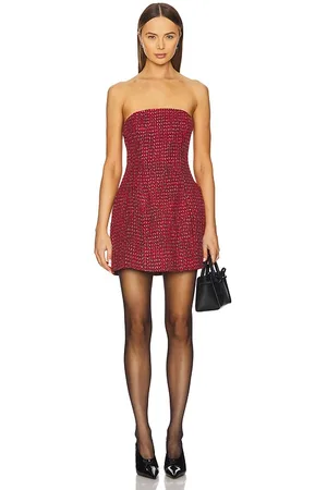 Bardot Vestido globo de bouclé karoline en color rojo talla 10 en - Red. Talla 10 (también en 2, 4, 6).