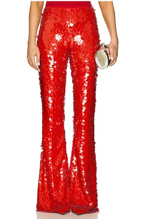 AKNVAS Pantalones acampanados con lentejuelas lennon en color rojo talla 0 en - Red. Talla 0 (también en 2, 4, 8).